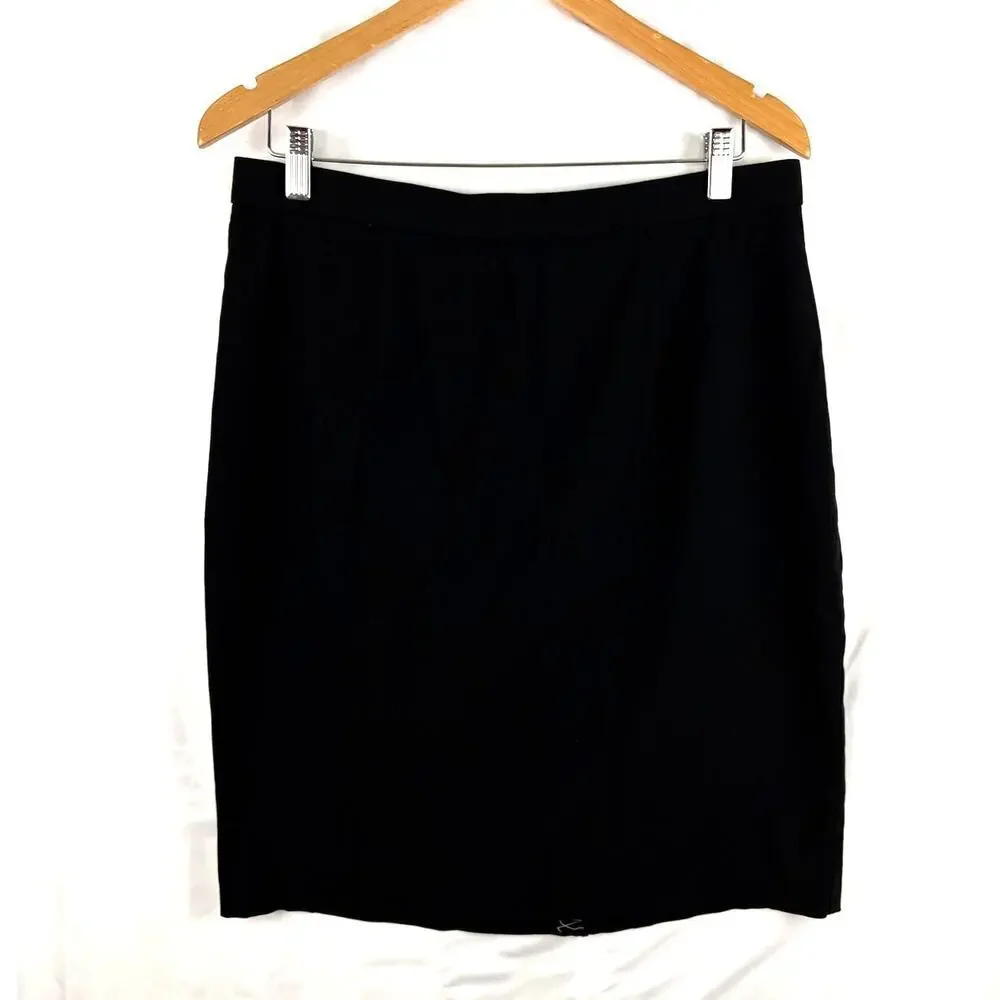 Counterparts Black Mid Length Skirt Size‎ 14 Women's Back Zipper Business Work